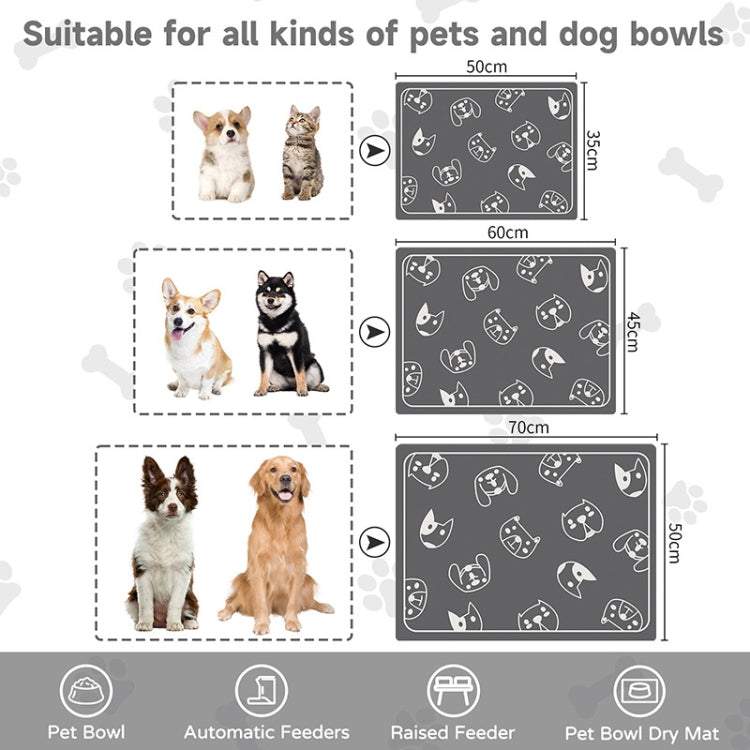 Pet Floor Mat Anti-Tear And Bite Absorbent Feeding Mat Sleeping Anti-Slip Dog Nest Pad, Style: Cats And Dogs Deep Gray(50x70cm) - Pads by PMC TechLife | Online Shopping South Africa | PMC TechLife | Buy Now Pay Later Mobicred