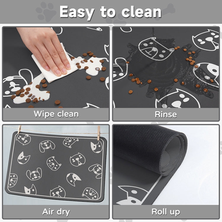 Pet Floor Mat Anti-Tear And Bite Absorbent Feeding Mat Sleeping Anti-Slip Dog Nest Pad, Style: Cats Paradise Light Gray(50x70cm) - Pads by PMC TechLife | Online Shopping South Africa | PMC TechLife | Buy Now Pay Later Mobicred