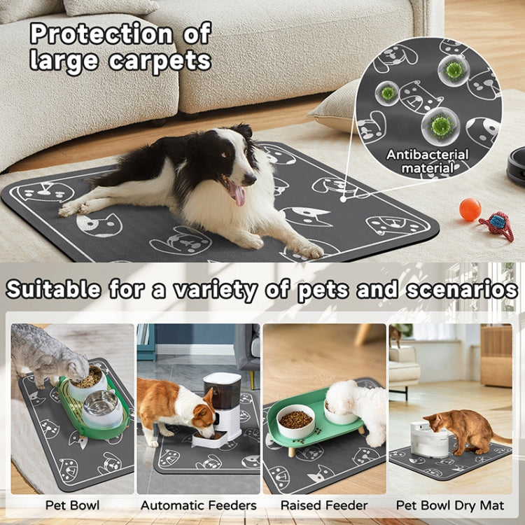 Pet Floor Mat Anti-Tear And Bite Absorbent Feeding Mat Sleeping Anti-Slip Dog Nest Pad, Style: Cats And Dogs Deep Gray(50x70cm) - Pads by PMC TechLife | Online Shopping South Africa | PMC TechLife | Buy Now Pay Later Mobicred