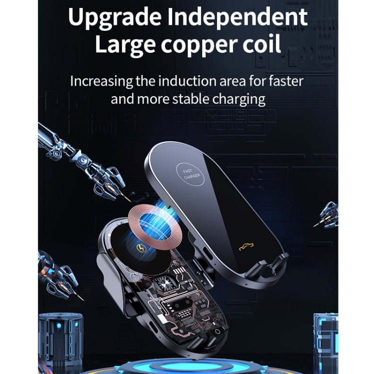 Car Air Outlet Smart Induction Wireless Charging Mobile Phone Holder(Black 66W) - Wireless Charger Holders by PMC TechLife | Online Shopping South Africa | PMC TechLife | Buy Now Pay Later Mobicred