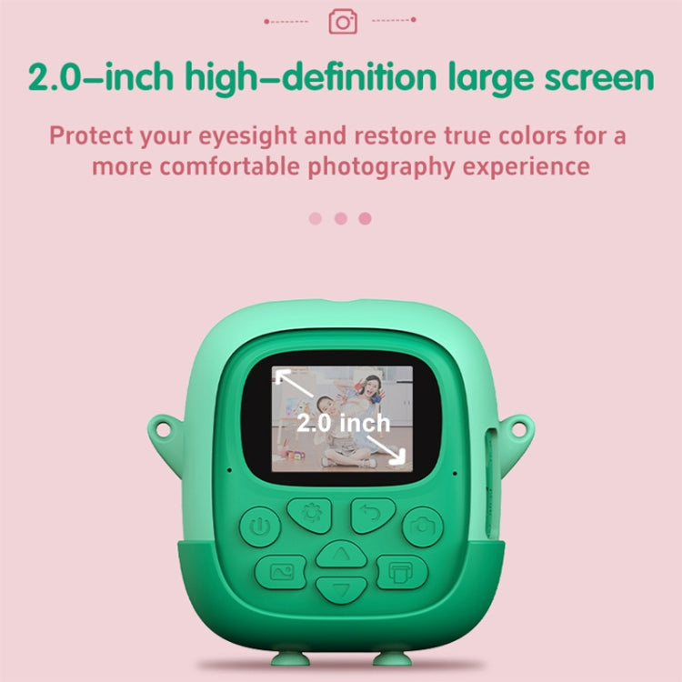 A19B 2.0-Inch 720P HD Reversible Camera Cartoon Children Mini Digital Printing Camera(Green) - Children Cameras by PMC TechLife | Online Shopping South Africa | PMC TechLife | Buy Now Pay Later Mobicred