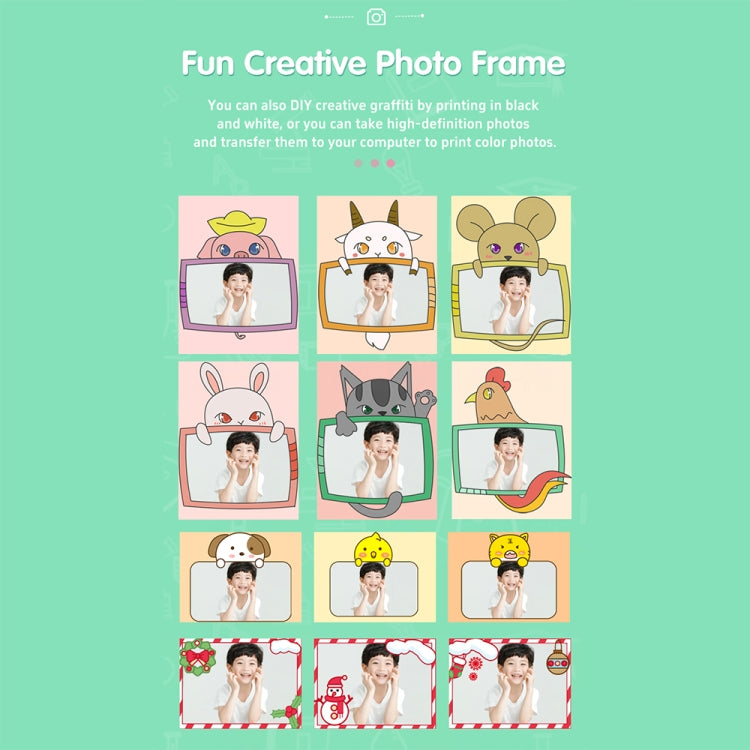 A19B 2.0-Inch 720P HD Reversible Camera Cartoon Children Mini Digital Printing Camera(Green) - Children Cameras by PMC TechLife | Online Shopping South Africa | PMC TechLife | Buy Now Pay Later Mobicred