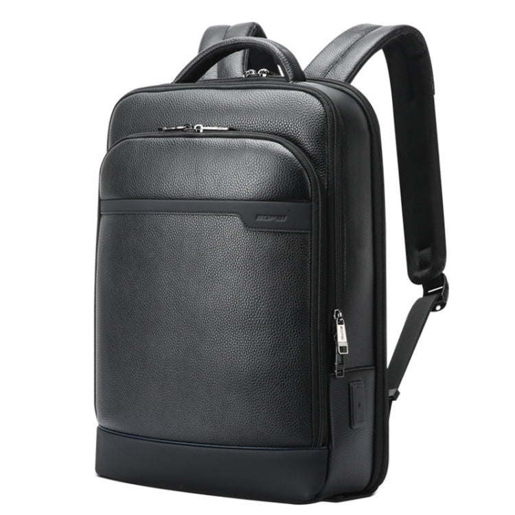 Bopai 61-122391 Large-capacity First-layer Cowhide Business Laptop Backpack With USB+Type-C Port(Black) - free shipping - PMC Jewellery - Order now!
