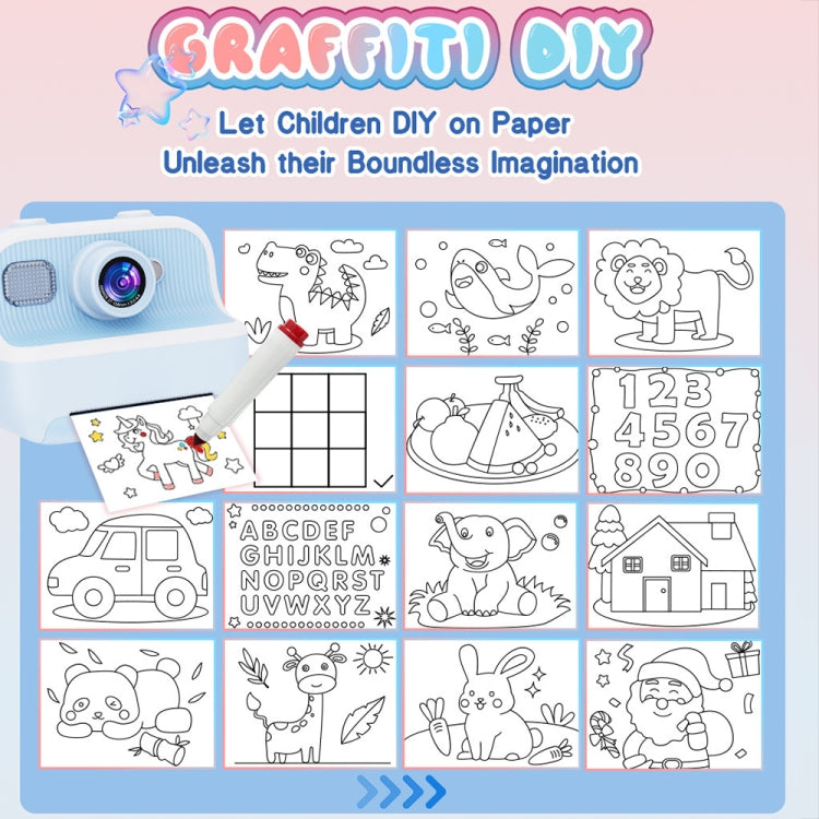 M8 2.4-Inch 1080P HD 2400W Pixel Dual-Camera Children Thermal Printing Camera, Color: Blue+32GB - Children Cameras by PMC TechLife | Online Shopping South Africa | PMC TechLife | Buy Now Pay Later Mobicred