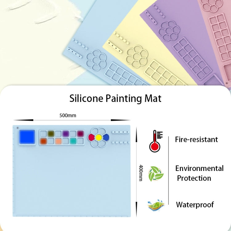50x40cm Silicone Painting Pad With  Paint Holder Art Mat For Drawing Clay(Violet) - free shipping - PMc TechLife - Order now!