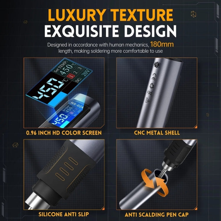 FNIRSI Portable Constant Temperature Soldering Iron Set, Model: HS-02A Standard-B Round Tip - free shipping - PMc TechLife - Order now!