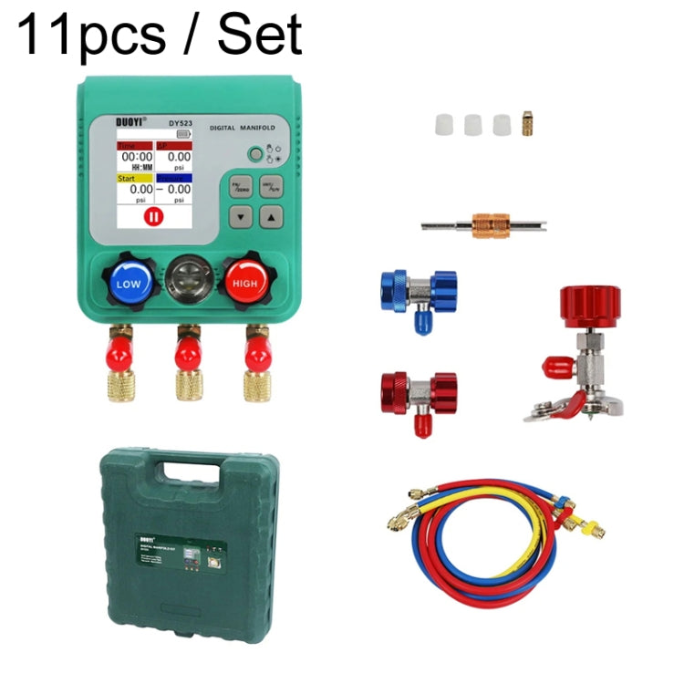 11pcs / Set DUOYI DY523 Automotive Vacuum Pressure Gauge Liquid Charge Fluorine Repair Electronic Refrigerant Meter - free shipping - PMC TechLife - Order now!