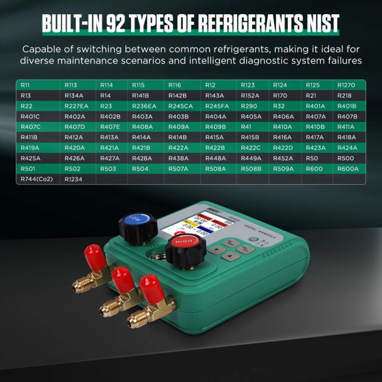 11pcs / Set DUOYI DY523 Automotive Vacuum Pressure Gauge Liquid Charge Fluorine Repair Electronic Refrigerant Meter - free shipping - PMC TechLife - Order now!