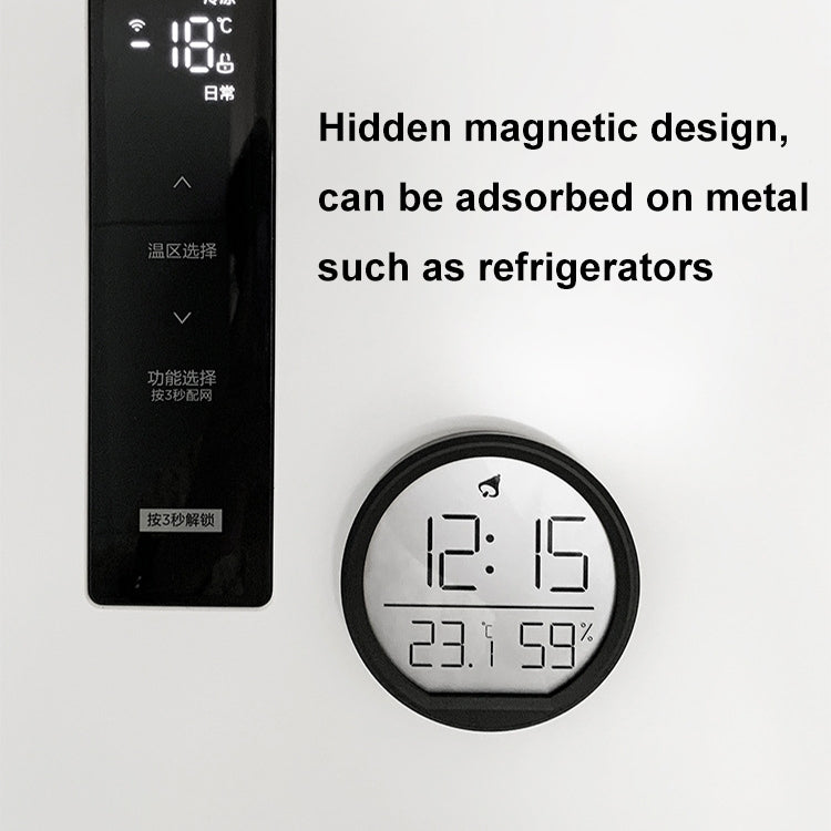 Slim Magnetic Thermometer And Hygrometer Clock Home Wall-Mounted Electronic Clock(White) - Wall Clock by PMc TechLife | Online Shopping South Africa | PMc TechLife | Buy Now Pay Later Mobicred