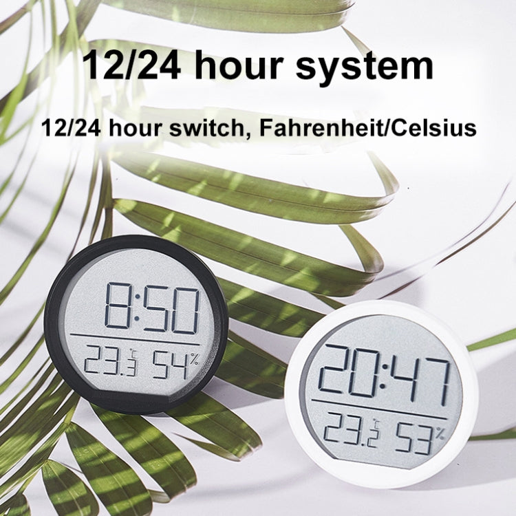 Slim Magnetic Thermometer And Hygrometer Clock Home Wall-Mounted Electronic Clock(Black) - Wall Clock by PMc TechLife | Online Shopping South Africa | PMc TechLife | Buy Now Pay Later Mobicred