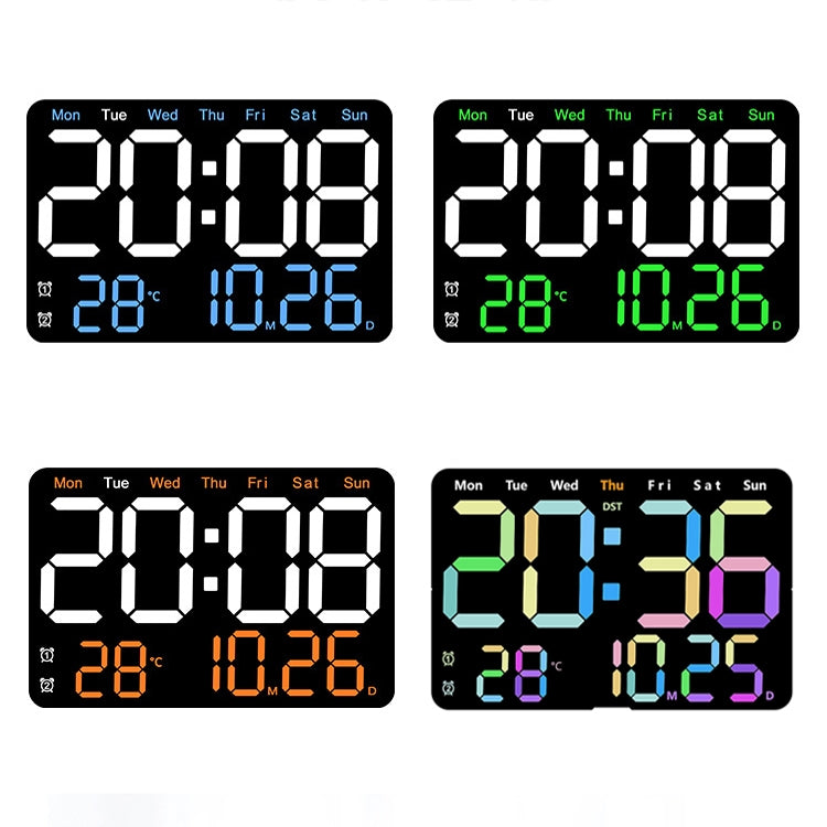 Multifunctional LED Digital Display Electronic Wall Clock Living Room Silent Alarm Clock, Color: Colorful - Wall Clock by PMc TechLife | Online Shopping South Africa | PMc TechLife | Buy Now Pay Later Mobicred