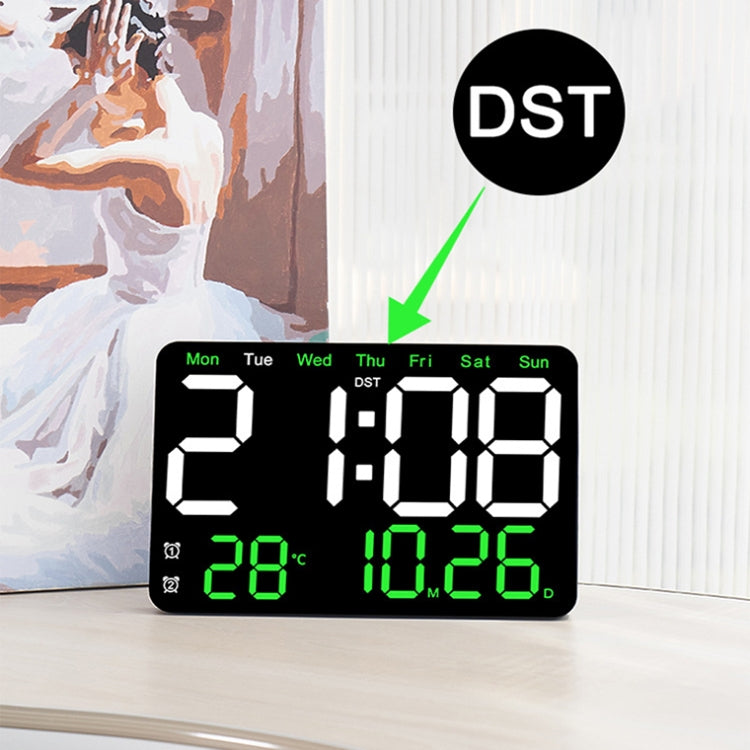 Multifunctional LED Digital Display Electronic Wall Clock Living Room Silent Alarm Clock, Color: Green - Wall Clock by PMc TechLife | Online Shopping South Africa | PMc TechLife | Buy Now Pay Later Mobicred
