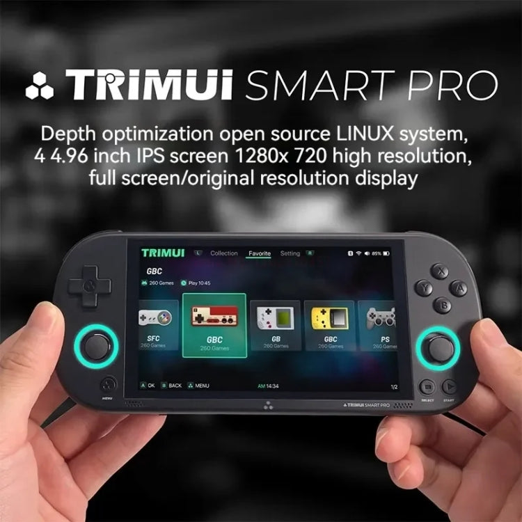 Trimui Smart Pro 4.96 Inch IPS Screen Handheld Game Console Open Source Linux System 64G(Grey) - free shipping - PMC Jewellery - Order now!