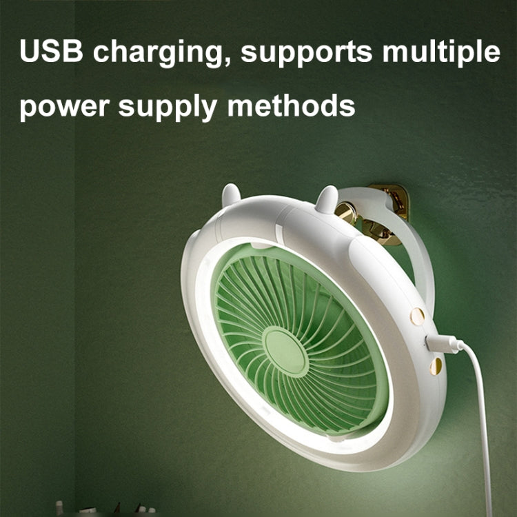 Night Light Desktop Folding Fan Outdoor Camping Hanging Mini Fan, Color: Green Upgraded - Electric Fans by PMC TechLife | Online Shopping South Africa | PMC TechLife | Buy Now Pay Later Mobicred