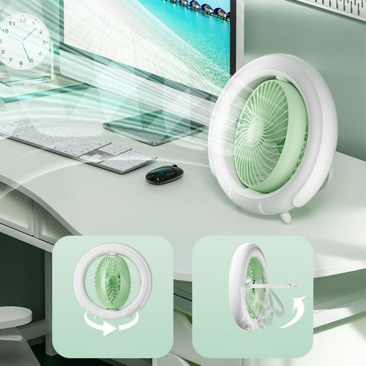 Night Light Desktop Folding Fan Outdoor Camping Hanging Mini Fan, Color: Green Upgraded - Electric Fans by PMC TechLife | Online Shopping South Africa | PMC TechLife | Buy Now Pay Later Mobicred