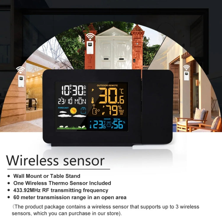 Household Color Screen Temperature And Humidity Meter Weather Forecast Projection Clock, Model: EU Plug - Novelty Clock by PMC TechLife | Online Shopping South Africa | PMC TechLife | Buy Now Pay Later Mobicred