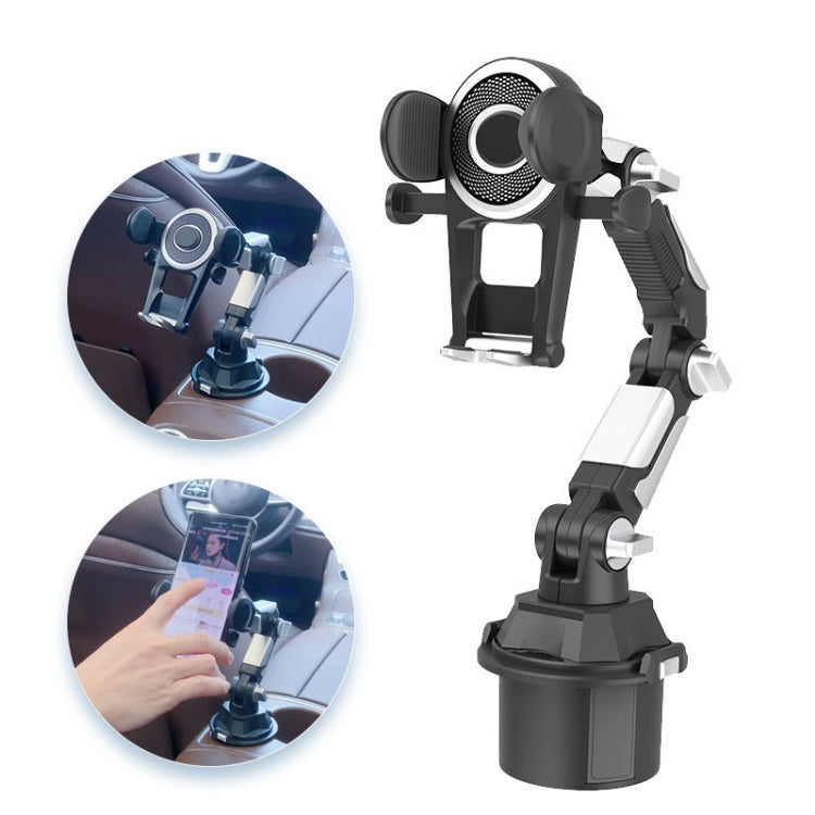 Universal Long Tube 3 Joints Adjustable Car Water Cup Position Cell Phone Holder(S0666A Silver) - Car Holders by PMC TechLife | Online Shopping South Africa | PMC TechLife | Buy Now Pay Later Mobicred