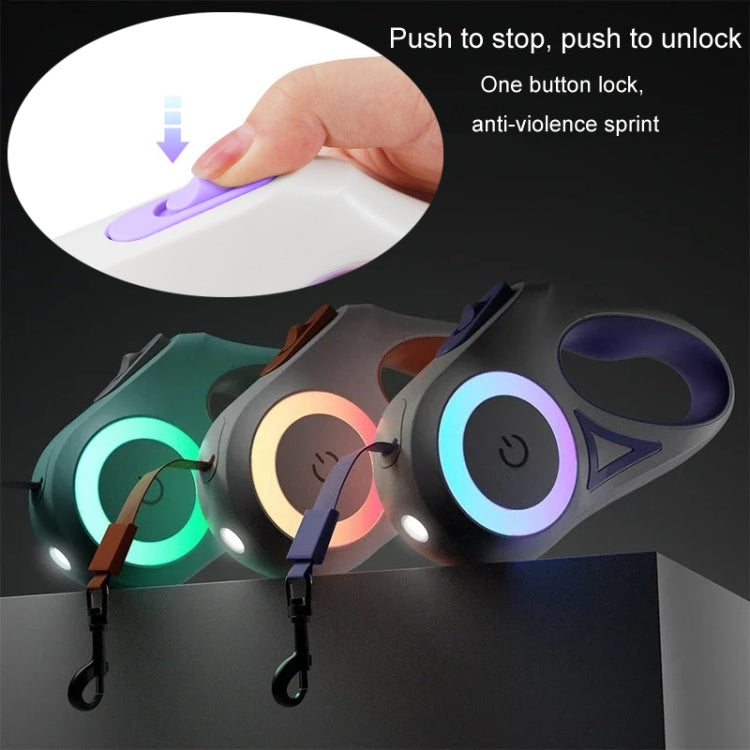 LED Light Luminous Pet Dog Leash Automatic Retractable Dog Walking Leash, Color: 3m Orange - Leashes & Chest Strap by PMC TechLife | Online Shopping South Africa | PMC TechLife | Buy Now Pay Later Mobicred