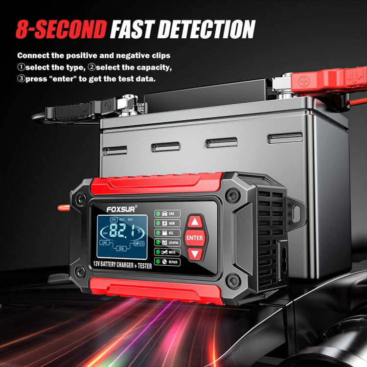 FOXSUR Cars Motorcycles 12V Lithium Cattery Charger With Battery Detection(UK Plug) - Battery Charger by FOXSUR | Online Shopping South Africa | PMC TechLife | Buy Now Pay Later Mobicred