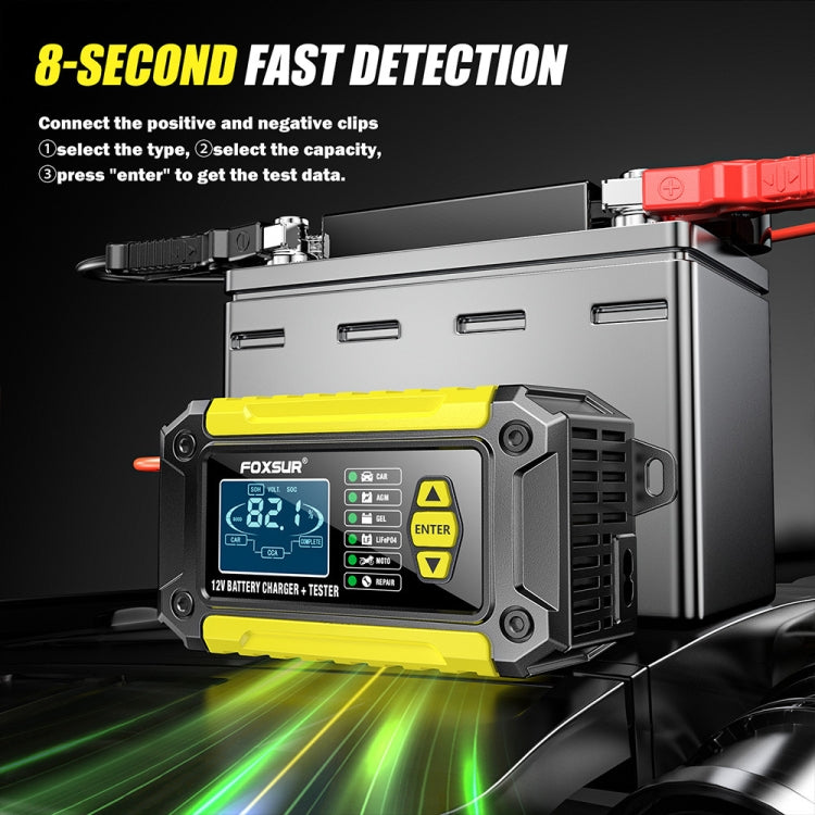 FOXSUR Cars Motorcycles 12V Lithium Cattery Charger With Battery Detection(EU Plug) - Battery Charger by FOXSUR | Online Shopping South Africa | PMC TechLife | Buy Now Pay Later Mobicred