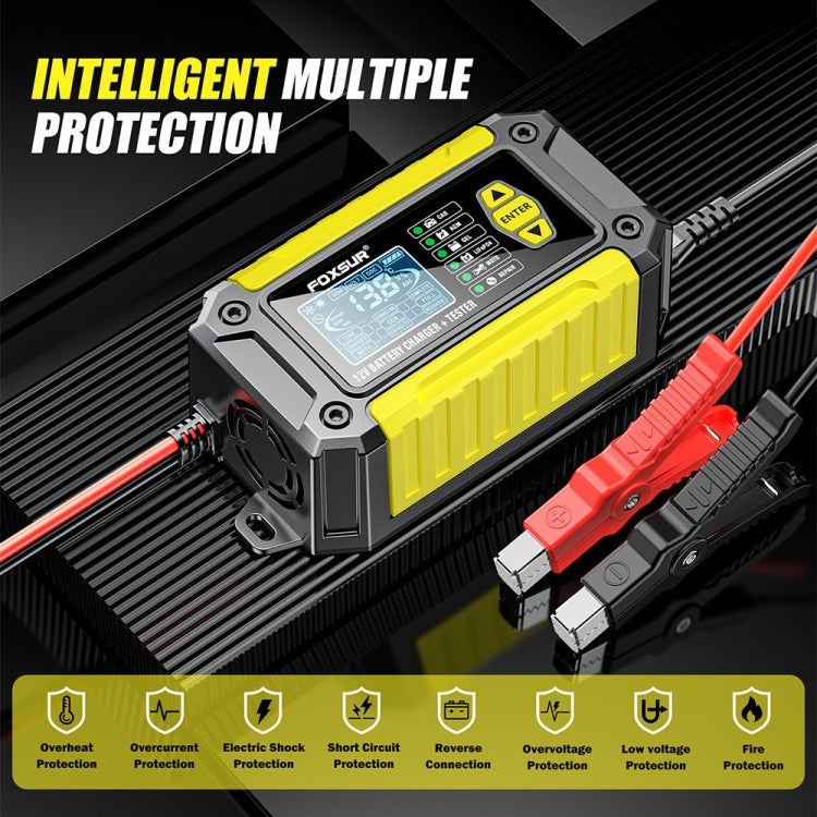 FOXSUR Cars Motorcycles 12V Lithium Cattery Charger With Battery Detection(EU Plug) - Battery Charger by FOXSUR | Online Shopping South Africa | PMC TechLife | Buy Now Pay Later Mobicred