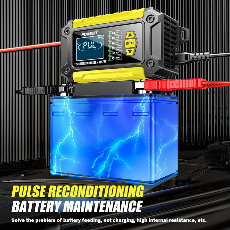 FOXSUR Cars Motorcycles 12V Lithium Cattery Charger With Battery Detection(EU Plug) - Battery Charger by FOXSUR | Online Shopping South Africa | PMC TechLife | Buy Now Pay Later Mobicred