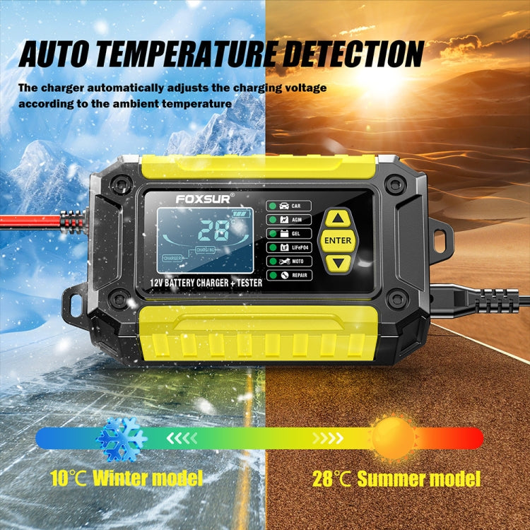 FOXSUR Cars Motorcycles 12V Lithium Cattery Charger With Battery Detection(US Plug) - free shipping - PMC TechLife - Order now!