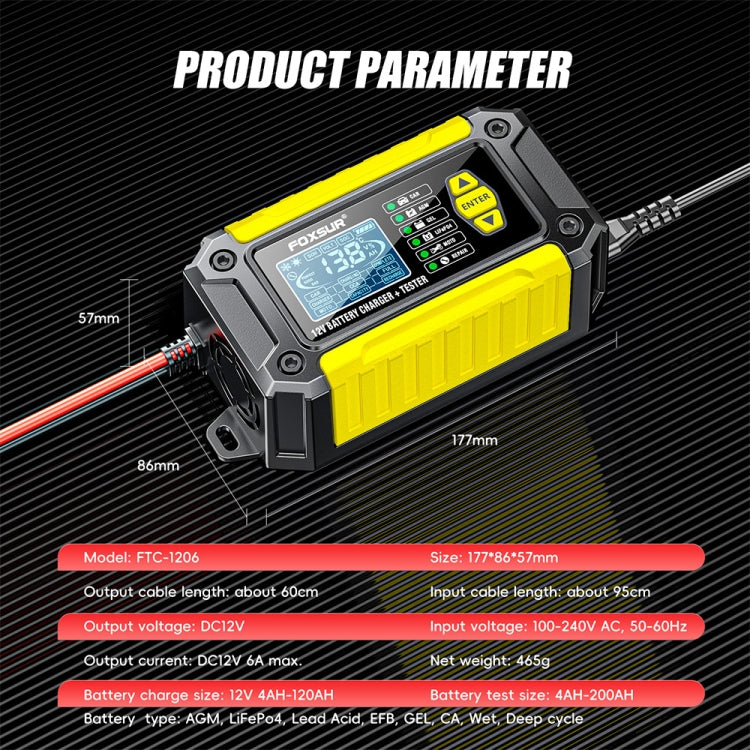 FOXSUR Cars Motorcycles 12V Lithium Cattery Charger With Battery Detection(UK Plug) - free shipping - PMC TechLife - Order now!