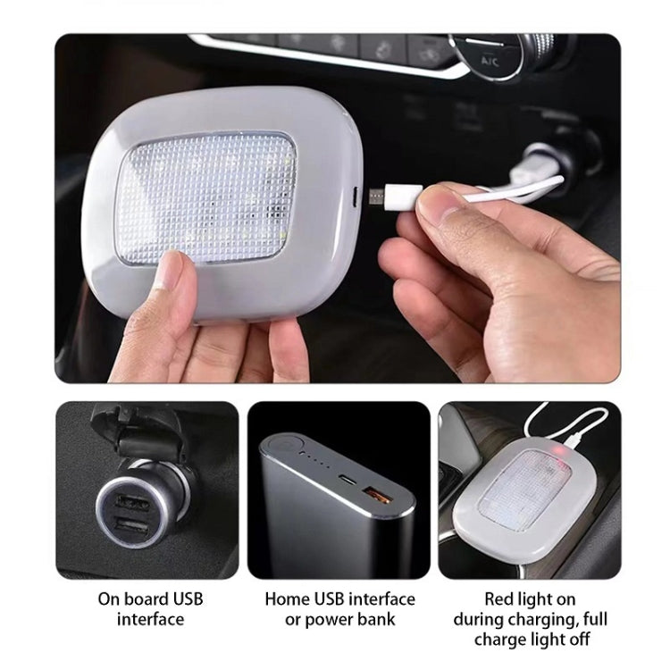 Car USB Charging Strong Magnetic Roof Reading LED Light(Beige) - Dome Lights by PMC TechLife | Online Shopping South Africa | PMC TechLife | Buy Now Pay Later Mobicred