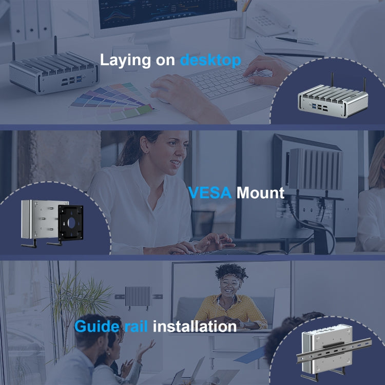 HYSTOU P09B-J4125-4L 8GB DDR4+128GB SSD Industrial Computer Soft Route From 2.5G Multi -Network HTPC Server Mini Console(With US Adapter) - free shipping - PMc TechLife - Order now!