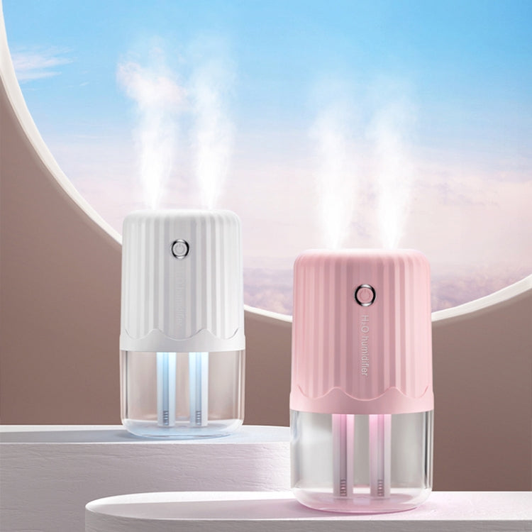 T06 Large-Capacity Atmosphere Night Light Household Dual Spray Air Humidifier, Color: Pink Battery - free shipping - PMC TechLife - Order now!