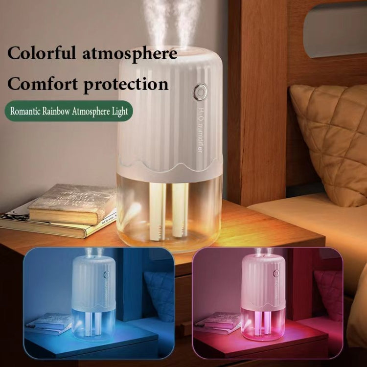 T06 Large-Capacity Atmosphere Night Light Household Dual Spray Air Humidifier, Color: Purple Plug-in - free shipping - PMC TechLife - Order now!