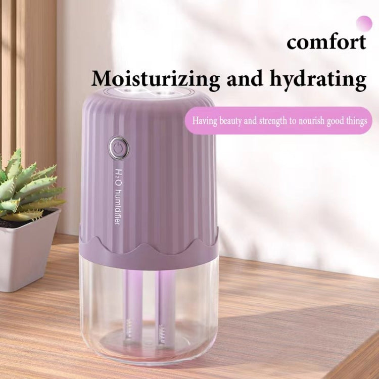 T06 Large-Capacity Atmosphere Night Light Household Dual Spray Air Humidifier, Color: Pink Battery - free shipping - PMC TechLife - Order now!