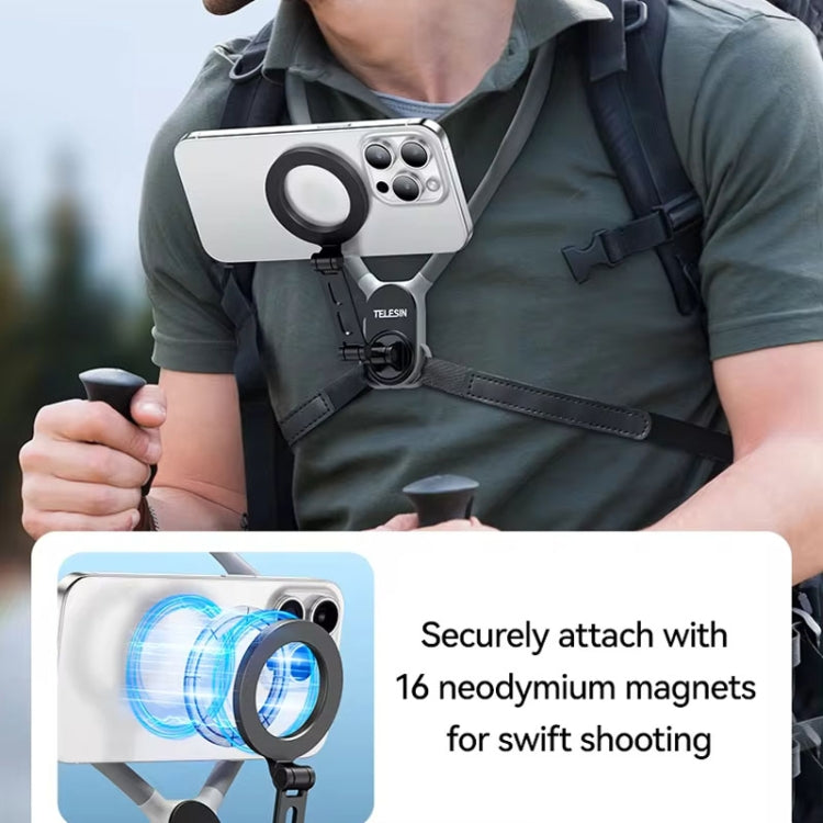 TELESIN MNM-002 Magsafe Magnetic Suction Mobile Phone Hanging Neck POV Viewing Angle Lazy Stand(Sky Blue) - free shipping - PMC TechLife - Order now!
