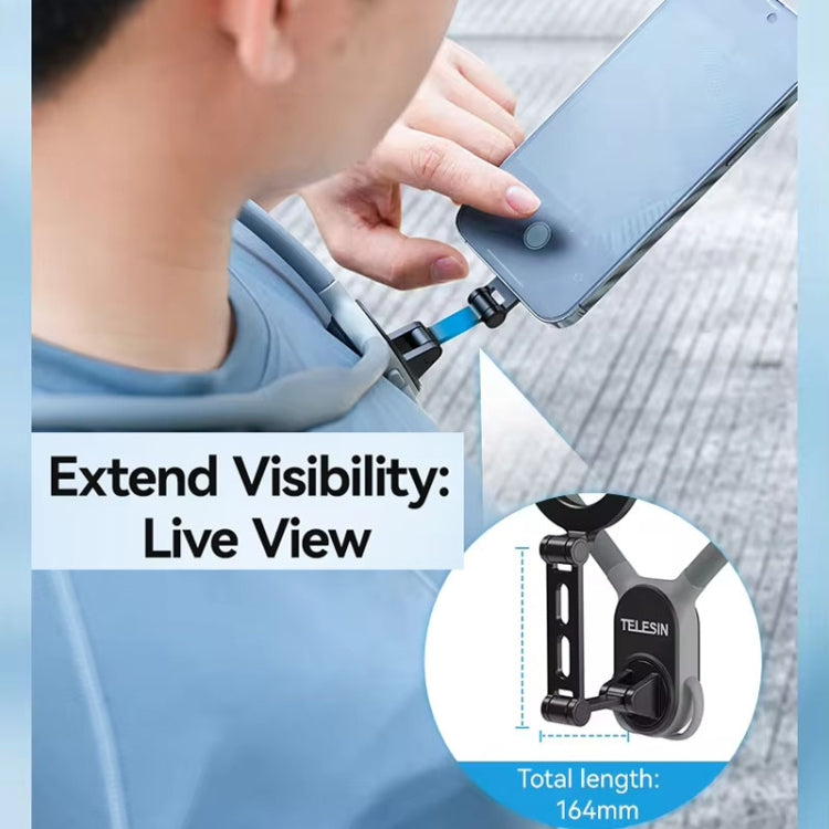 TELESIN MNM-002 Magsafe Magnetic Suction Mobile Phone Hanging Neck POV Viewing Angle Lazy Stand(Gray) - Stand by TELESIN | Online Shopping South Africa | PMC TechLife | Buy Now Pay Later Mobicred