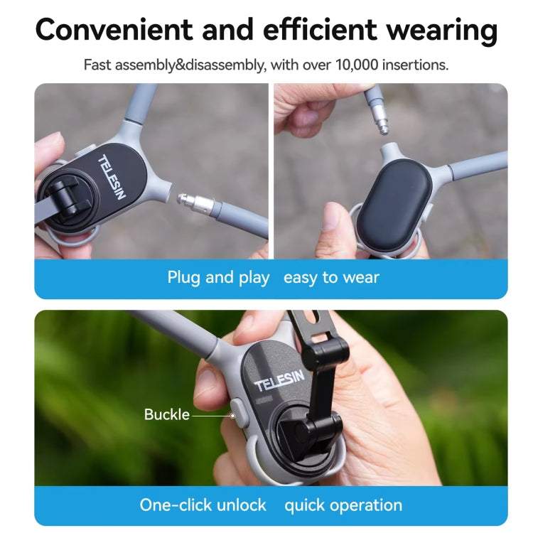 TELESIN MNM-002 Magsafe Magnetic Suction Mobile Phone Hanging Neck POV Viewing Angle Lazy Stand(Blue) - free shipping - PMC TechLife - Order now!