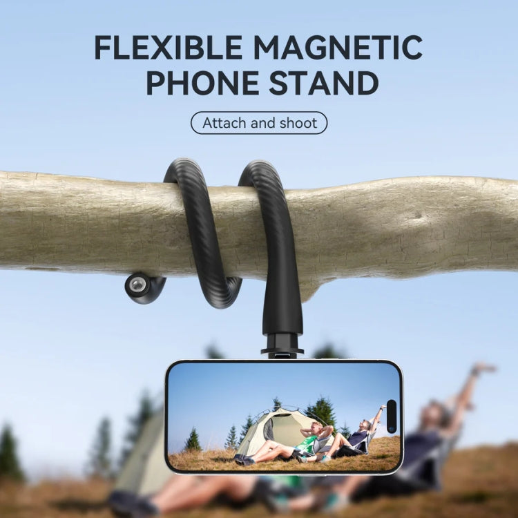 TELESIN P3-FM-01 Flexible Magnetic Fast Disassembly Magsafe Mobile Phone Bracket Sports Camera Entangled Fixed Holder(Grey) - Stand by TELESIN | Online Shopping South Africa | PMC TechLife | Buy Now Pay Later Mobicred