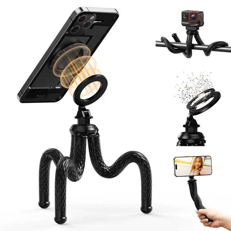 TELESIN P3-FM-02 Flexible Magnetic Suction Mobile Phone Tripod Magsafe Octopus Desktop Fixed Bracket - free shipping - PMC TechLife - Order now!