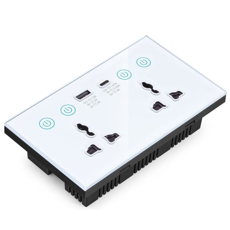 Graffiti Smart Socket With Switch USB+Type-C Dual Port Remote Control Socket, UK Plug, Style: Wifi White - Smart Socket by PMC TechLife | Online Shopping South Africa | PMC TechLife | Buy Now Pay Later Mobicred