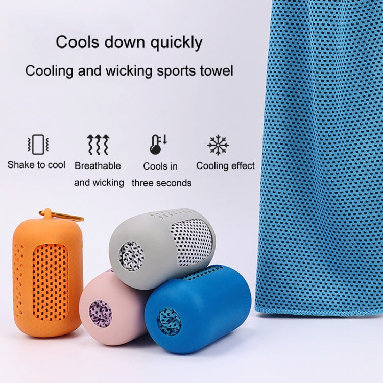 Sports Towel Set Travel Portable Quick Dry Cold Feeling Towel With Silicone Sleeve Storage Bag, Size: 30x90cm(Orange) - Sports Towels by PMC TechLife | Online Shopping South Africa | PMC TechLife | Buy Now Pay Later Mobicred