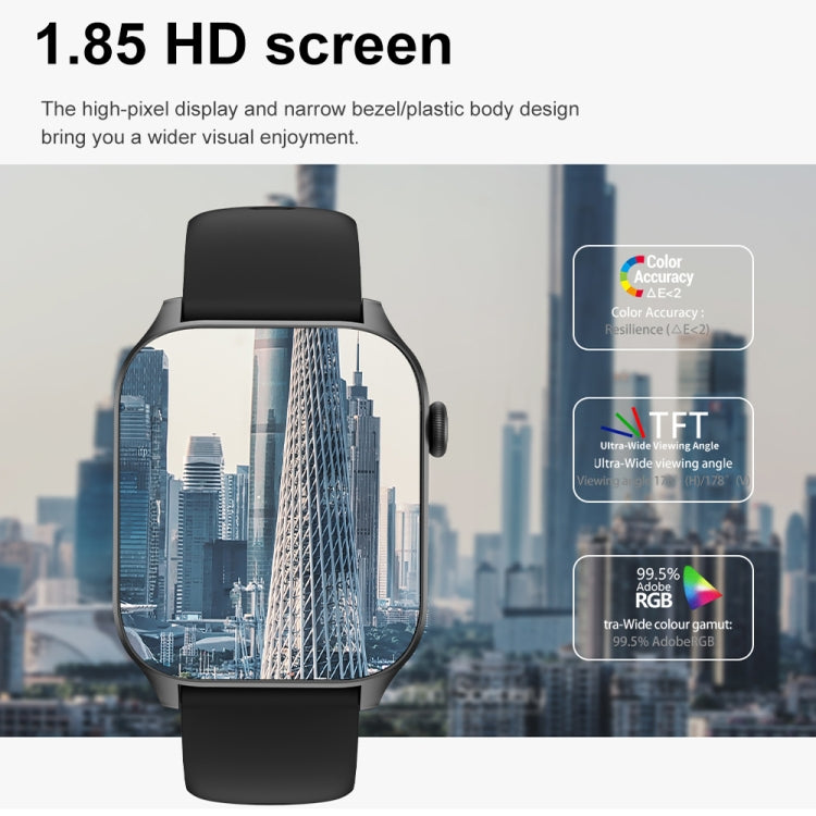 T12Pro 1.85-inch IP67 Waterproof Sports Health Monitoring Bluetooth Call Smart Watch(Black) - Smart Watches by PMC TechLife | Online Shopping South Africa | PMC TechLife | Buy Now Pay Later Mobicred