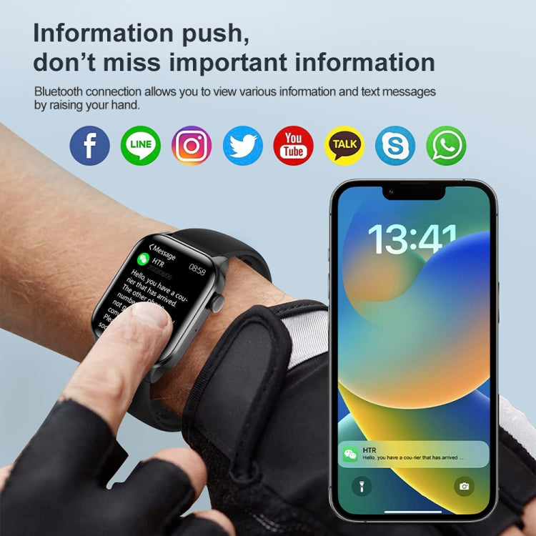 T12Pro 1.85-inch IP67 Waterproof Sports Health Monitoring Bluetooth Call Smart Watch(Black) - Smart Watches by PMC TechLife | Online Shopping South Africa | PMC TechLife | Buy Now Pay Later Mobicred