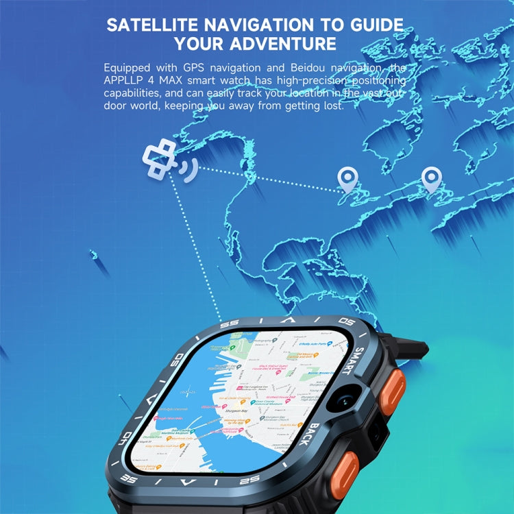 LOKMAT APPLLP 4 MAX 2.02-Inch Android 8.1 Full Network Wifi Card Bluetooth Smart Watch(Navy Blue 64G) - free shipping - PMC TechLife - Order now!