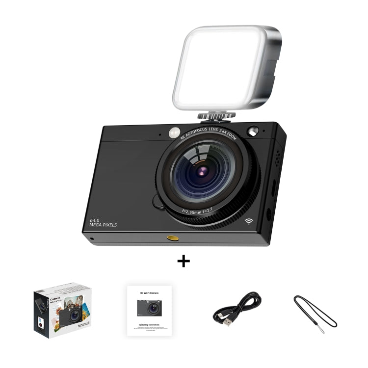 High-Definition CCD Digital Camera 64 Million WiFi Card Camera, Color: Black + Fill Light - Video Cameras by PMC TechLife | Online Shopping South Africa | PMC TechLife | Buy Now Pay Later Mobicred