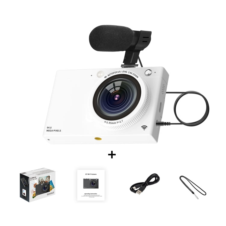 High-Definition CCD Digital Camera 64 Million WiFi Card Camera, Color: White + Microphone - Video Cameras by PMC TechLife | Online Shopping South Africa | PMC TechLife | Buy Now Pay Later Mobicred
