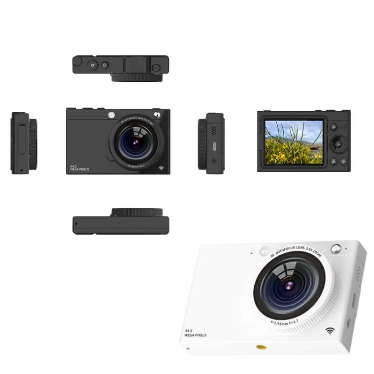 High-Definition CCD Digital Camera 64 Million WiFi Card Camera, Color: Black + Headphone Cable - Video Cameras by PMC TechLife | Online Shopping South Africa | PMC TechLife | Buy Now Pay Later Mobicred