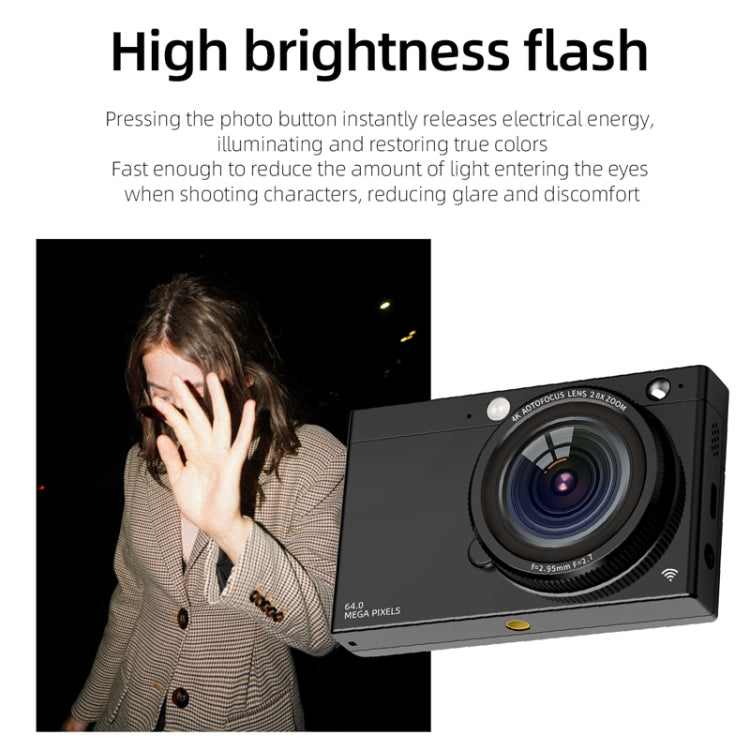 High-Definition CCD Digital Camera 64 Million WiFi Card Camera, Color: White + Headphone Cable - Video Cameras by PMC TechLife | Online Shopping South Africa | PMC TechLife | Buy Now Pay Later Mobicred