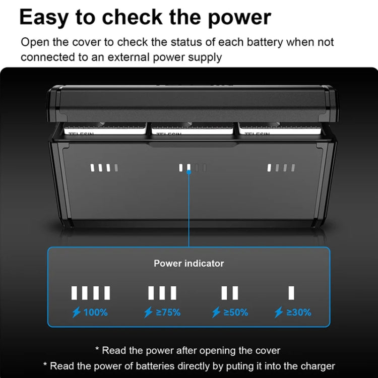 TELESIN GP-HPB-012 Pocket Multifunctional Storage Charging Box For GoPro HERO12 Black / HERO11 Black / HERO10 Black / HERO9 Black(Single Charging Box) - free shipping - PMC TechLife - Order now!