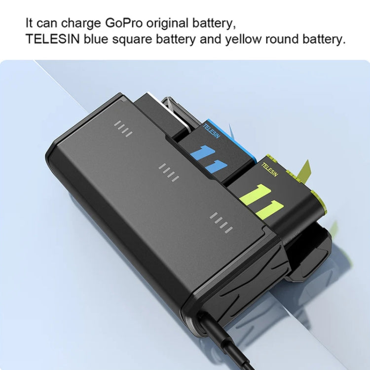 TELESIN GP-HPB-012 Pocket Multifunctional Storage Charging Box For GoPro HERO12 Black / HERO11 Black / HERO10 Black / HERO9 Black(Single Charging Box) - free shipping - PMC TechLife - Order now!