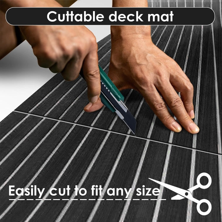240x60x0.6cm Black White Yacht Imitation Teak Anti-Slip Deck EVA Mat - Floor Mats by PMC TechLife | Online Shopping South Africa | PMC TechLife | Buy Now Pay Later Mobicred